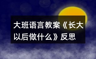 大班語(yǔ)言教案《長(zhǎng)大以后做什么》反思