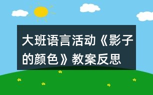 大班語言活動《影子的顏色》教案反思