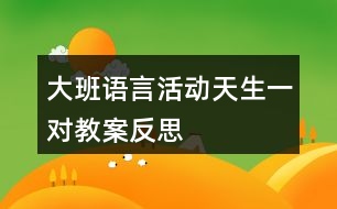 大班語(yǔ)言活動(dòng)天生一對(duì)教案反思