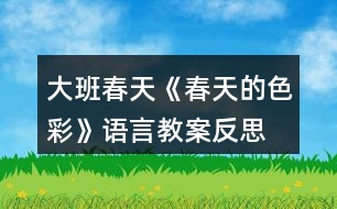 大班春天《春天的色彩》語(yǔ)言教案反思