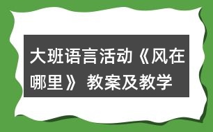 大班語言活動(dòng)《風(fēng)在哪里》 教案及教學(xué)反思