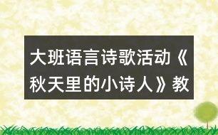 大班語言詩歌活動《秋天里的小詩人》教學設(shè)計反思