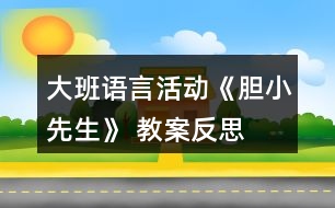 大班語言活動《膽小先生》 教案反思