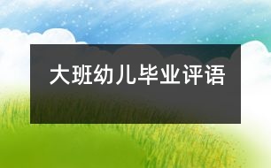 大班幼兒畢業(yè)評(píng)語