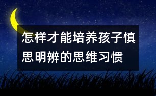 怎樣才能培養(yǎng)孩子慎思明辨的思維習(xí)慣