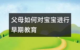 父母如何對(duì)寶寶進(jìn)行早期教育