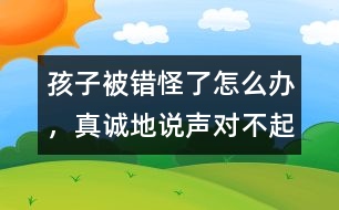 孩子被錯(cuò)怪了怎么辦，真誠(chéng)地說聲“對(duì)不起”