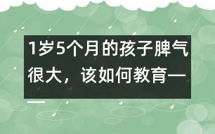 1歲5個月的孩子脾氣很大，該如何教育――陸為之回答