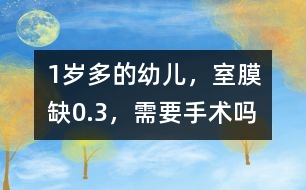 1歲多的幼兒，室膜缺0.3，需要手術(shù)嗎