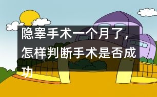 隱睪手術一個月了，怎樣判斷手術是否成功