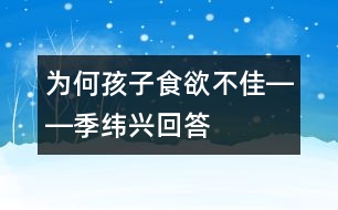 為何孩子食欲不佳――季緯興回答