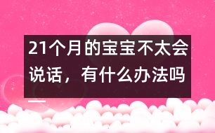 21個月的寶寶不太會說話，有什么辦法嗎――陸為之回答