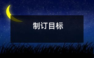 制訂目標(biāo)