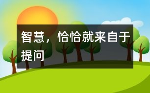 智慧，恰恰就來自于提問