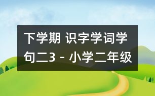 下學(xué)期 識字學(xué)詞學(xué)句（二）3 - 小學(xué)二年級語文教案