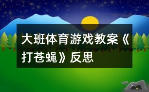 大班體育游戲教案《打蒼蠅》反思