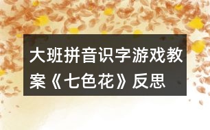 大班拼音識字游戲教案《七色花》反思