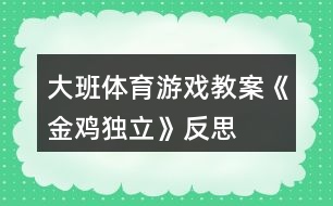 大班體育游戲教案《金雞獨(dú)立》反思