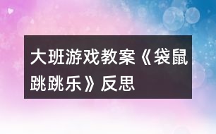 大班游戲教案《袋鼠跳跳樂》反思