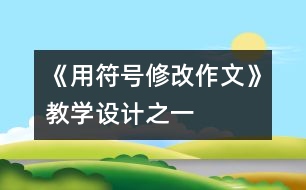 《用符號修改作文》教學設計之一