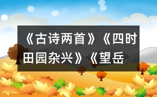 《古詩兩首》《四時田園雜興》、《望岳》教學(xué)設(shè)計之二