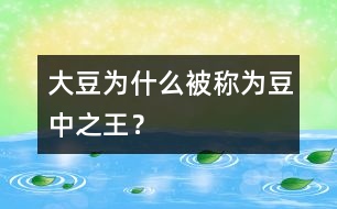 大豆為什么被稱為“豆中之王”？