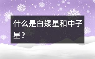 什么是白矮星和中子星？