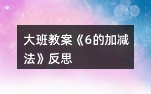 大班教案《6的加減法》反思