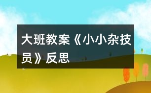 大班教案《小小雜技員》反思