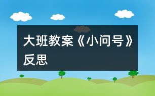 大班教案《小問號》反思