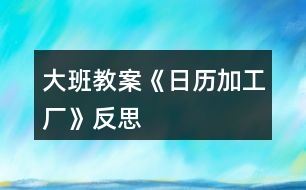 大班教案《日歷加工廠》反思