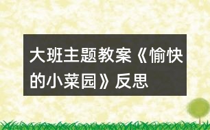 大班主題教案《愉快的小菜園》反思