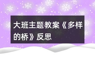 大班主題教案《多樣的橋》反思