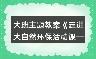 大班主題教案《走進(jìn)大自然環(huán)?；顒?dòng)課――魔術(shù)小屋》反思