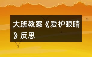 大班教案《愛(ài)護(hù)眼睛》反思