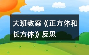 大班教案《正方體和長(zhǎng)方體》反思