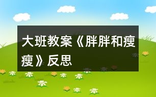 大班教案《胖胖和瘦瘦》反思