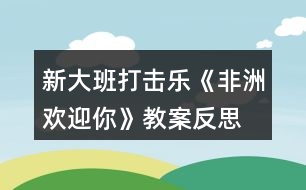 新大班打擊樂(lè)《非洲歡迎你》教案反思