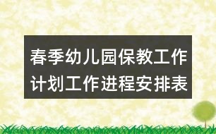 春季幼兒園保教工作計(jì)劃工作進(jìn)程安排表