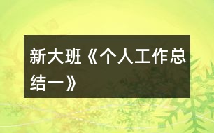 新大班《個(gè)人工作總結(jié)（一）》