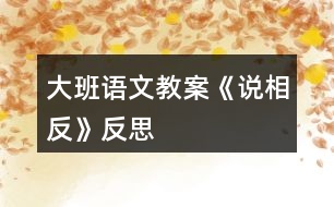 大班語文教案《說相反》反思