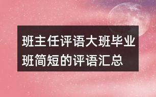 班主任評語大班畢業(yè)班簡短的評語匯總