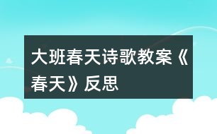 大班春天詩歌教案《春天》反思