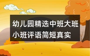 幼兒園精選中班大班小班評語簡短真實