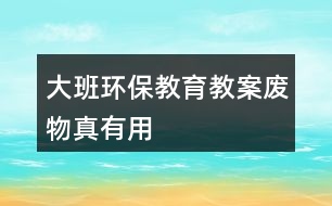 大班環(huán)保教育教案廢物真有用