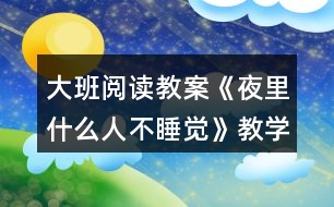 大班閱讀教案《夜里什么人不睡覺》教學(xué)設(shè)計與反思