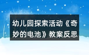 幼兒園探索活動《奇妙的電池》教案反思