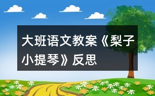 大班語文教案《梨子小提琴》反思