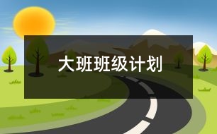 大班班級(jí)計(jì)劃