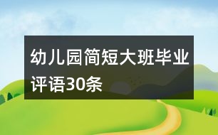 幼兒園簡(jiǎn)短大班畢業(yè)評(píng)語(yǔ)30條